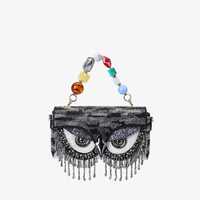 Owl Clutch Bag Beaded Crystal Evening Purse, Statement Owl Handbag, Unique Crossbody Party Bag, Spar