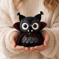 Gothic Crochet Pattern, Halloween Vampire Owl Amigurumi PDF, Vesper Plush Crochet Toy, Instant Downl