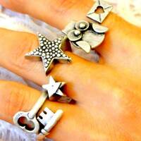 KEY OWL Mail, Falling STAR Ring, Open Door Jewelry, Shooting star Luck Bird Locksmith
