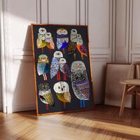 Magical Owls Art Print, Whimsical Home Decor, Wall Decoration, Kitchen & Dining, Housewarming Gi