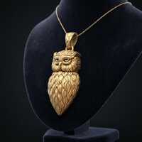 Gold Owl Necklace, Owl Pendant Necklace, Wise Owl Jewelry, Woodland Animal Necklace, Nature Inspired