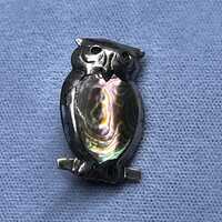 Vintage Taxco Sterling Owl with Mother of Pearl Belly