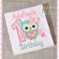 Personalized Owl Birthday Shirt - Girls owl birthday - Girls birthday - First Birthday- 1st Birthday