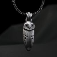 Insight and Wisdom Totem 925 Sterling Silver Owl Pendant Detailed Bird Necklace Mystical Life Guidan