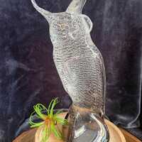 Vintage Murano Glass Owl Sculpture - Attributed to Licio Zanetti - Mid-Century Massello Bullicante A