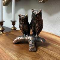 Metal Owls on Branch Figurine/Knick Knack