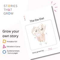 Personalised Owl Story for Kids | Printable PDF & Editable Canva Template