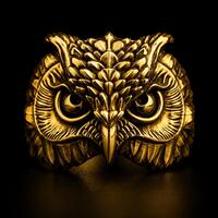 Men's Owl Ring, Observation Symbol, Knowledge, Spiritual Sterling Silver Jewelry