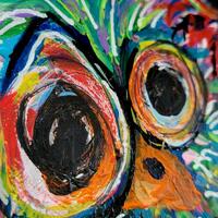 3 Owls Acrylic Painting Artwork Wall Hanging