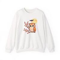 Kawaii Owl Halloween Apparel | Cute Owl Moon Tee | Orange Purple Black Shirt
