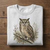 Owl Glasses Shirt Wise Owl Nerd Glasses Unisex Sweatshirt Hoodie Vintage Retro Nature Sketch Style O