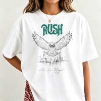 Rush Fly By Night Owl Vintage Washed T-Shirt, Classic Rock Band Tee, Retro Rock Concert Graphic Top