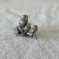 Pewter Owls, Hudson, Owl Mother and 2 Chick's, 1 inch tall