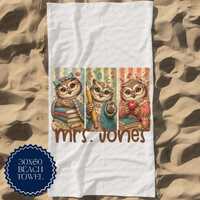 Wise Owl Beach Towel | Best Beach Towel Personalized Teacher Gift | Premium Towel Girls Beach Towel 
