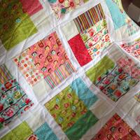 Handmade Baby Girl Owl Quilt: Cotton Flannel Crib Quilt