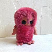 Vintage 1960's Kamar Pink Plush Owl, Made in Japan, "Wee Hours", Cute