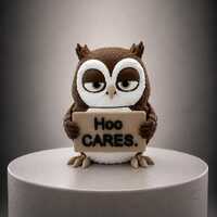 Funny Owl Desk Decor, Sarcastic Owl Figurine, Owl Lover Gift, Funny Office Decor, Coworker Gift, 3D 