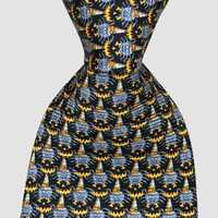 BVLGARI 7 FOLD necktie  - 00's vintage twill silk owls design made in Italy
