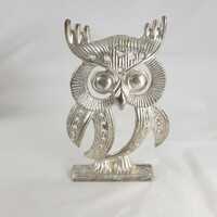 Vintage Owl Earring Holder Organizer Silver Plated Metal Display Decor Hong Kong