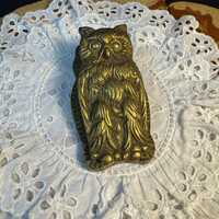 Vintage Brass Owl Letter Clip Paper Clip Memo Holder Desk Accessory Cottagecore Witchy Office Decor 
