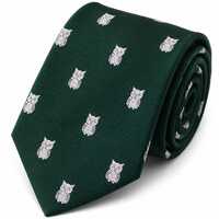 Owl Tie Army Green Mens Formal Necktie Animals
