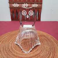 MCM Lucite Owl Paperweight Clear Groovy Modern Minimalist 1960's