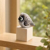 Little Owl Wood Carving, Handmade Wooden Owl Figurine with Bottom Laser Engraving, Owl Lover Gift, B