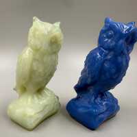 Vintage Boyd Glass Owl Figurine Choice Katydid or Pocono Blue Slag Glass Owl Art Glass Bird Collecti