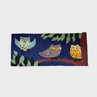 Hooked wool Owl Rug