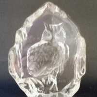 Vintage Swedish Glass Owl paperweight/ornament - Unmarked