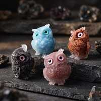 Resin Owl Figurine, Colorful Owl Ornament, Cute Owl Sculpture, Owl Decor, Shelf & Desk Decor, Ow