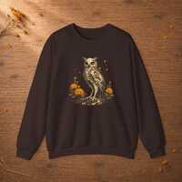 Memento Mori Owl Sweatshirt, Cozy Gothic Botanical Crewneck Hoodie, Dark Academia Halloween Top, Spo