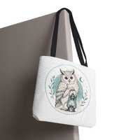 Moonlit Owl Illustration Tote Bag | Cute Forest Animal Art