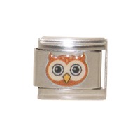 Cute Brown Owl Face 9mm picture Italian charm - 9mm Italian charm