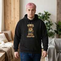 Owl Reading Hoodie | Cozy Combed Cotton Blend, Embroidered Graphic