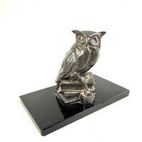 Vintage Owl Letter Press, Metal Owl Paperweight, Library Desk Decor, Scholar Gift
