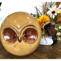 Ceramic Owl Majolica Figurine Garden/Home Decor Symbolic Wisdom