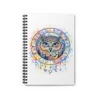Owl Zodiac Dreamcatcher Spiral Notebook — Ruled Journal for Astrology Lovers