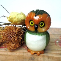 Vintage Ducceshi Alabaster Owl Figurine Italy