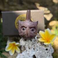 Kuripe “Owl Head” Carved from single wooden block high quality carving selected Dark woo