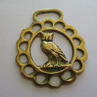 Vintage Owl Horse Brass: English Martingale Harness Medallion