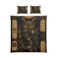 Celestial Owl Cotton Bed Set | Constellation Night Sky Bedding