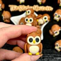 Owl wiggler fidget toy, mini articulating owl, bird fidget knickknack for neurodivergent people, fle