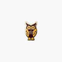 Owl Pin | Hard Enamel | Butterfly Clutch | Retro 70's Pin
