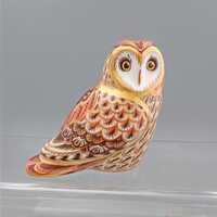 Royal Crown Derby Short Eared Owl Paperweight, Gold Stopper Collectors Guild Exclusive, Collectible