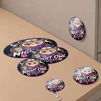 Night Owl Nurse Gift Pack | Badge Reel, Magnet, Button & Sticker Set | Funny Night Shift Nurse G