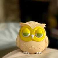 Cute Sleepy Owl Desk Companion – 3D Printed Home Decor & Whimsical Gift