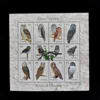 2003 Ukraine Owls Stamps Sheet, Mint MNH Souvenir Block, Wildlife Art