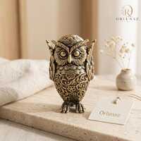 Vintage Brass Owl Figurine, Handmade Owl Statue, Decorative Bird Sculpture, Rustic Home Decor, Desk