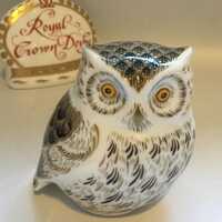 Royal Crown Derby LITTLE GREY OWL Paperweight